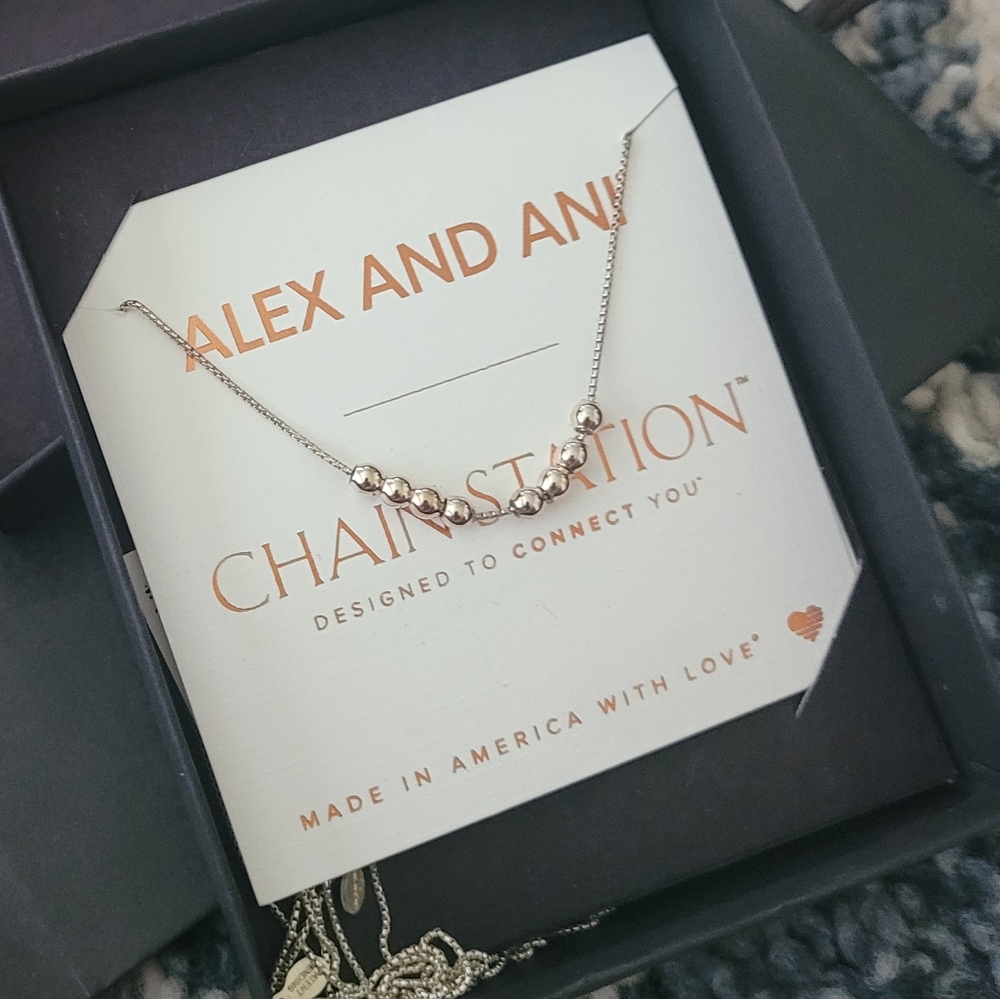 BRAND NEW - SILVER Alex and Ani Adjustable Necklace (8 Beads)